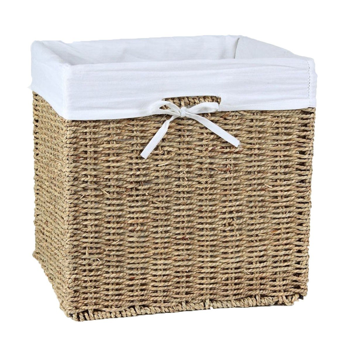 Cube de rangement pliable en jonc de mer 32 x 32 x 32 cm - Marron Cube de rangement pliable en jonc de mer 32 x 32 x 32 cm - Marron