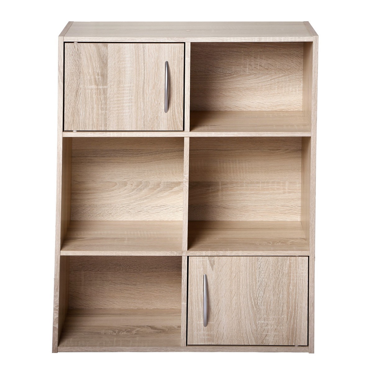 Etagère de rangement 4 cases 2 portes - Marron Etagère de rangement 4 cases 2 portes - Marron