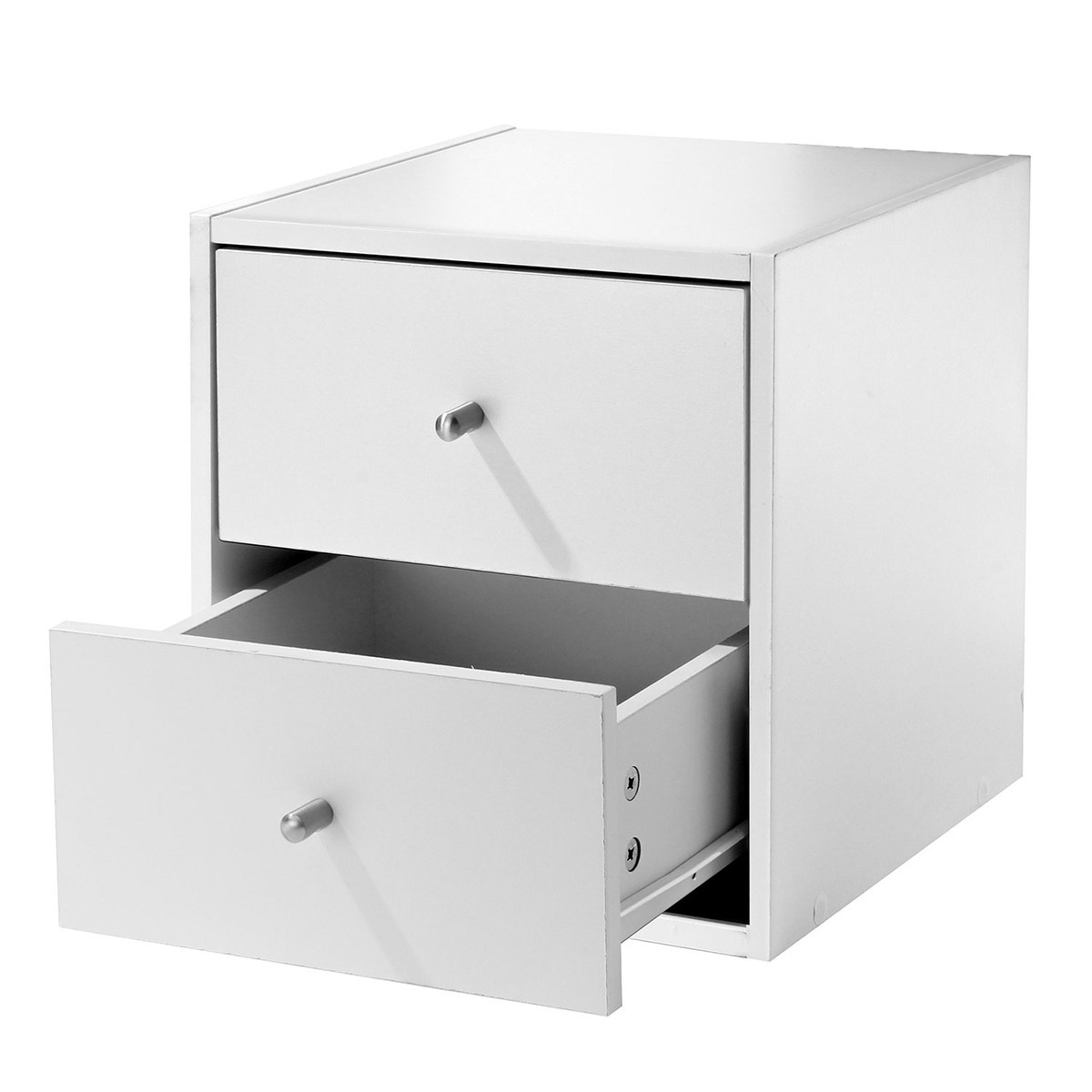 Meuble une case avec deux tiroirs - Blanc Meuble une case avec deux tiroirs - Blanc