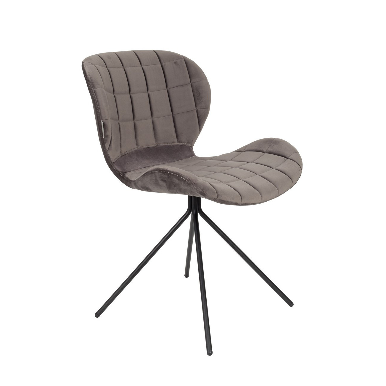 Chaise design en velours gris Chaise design en velours gris