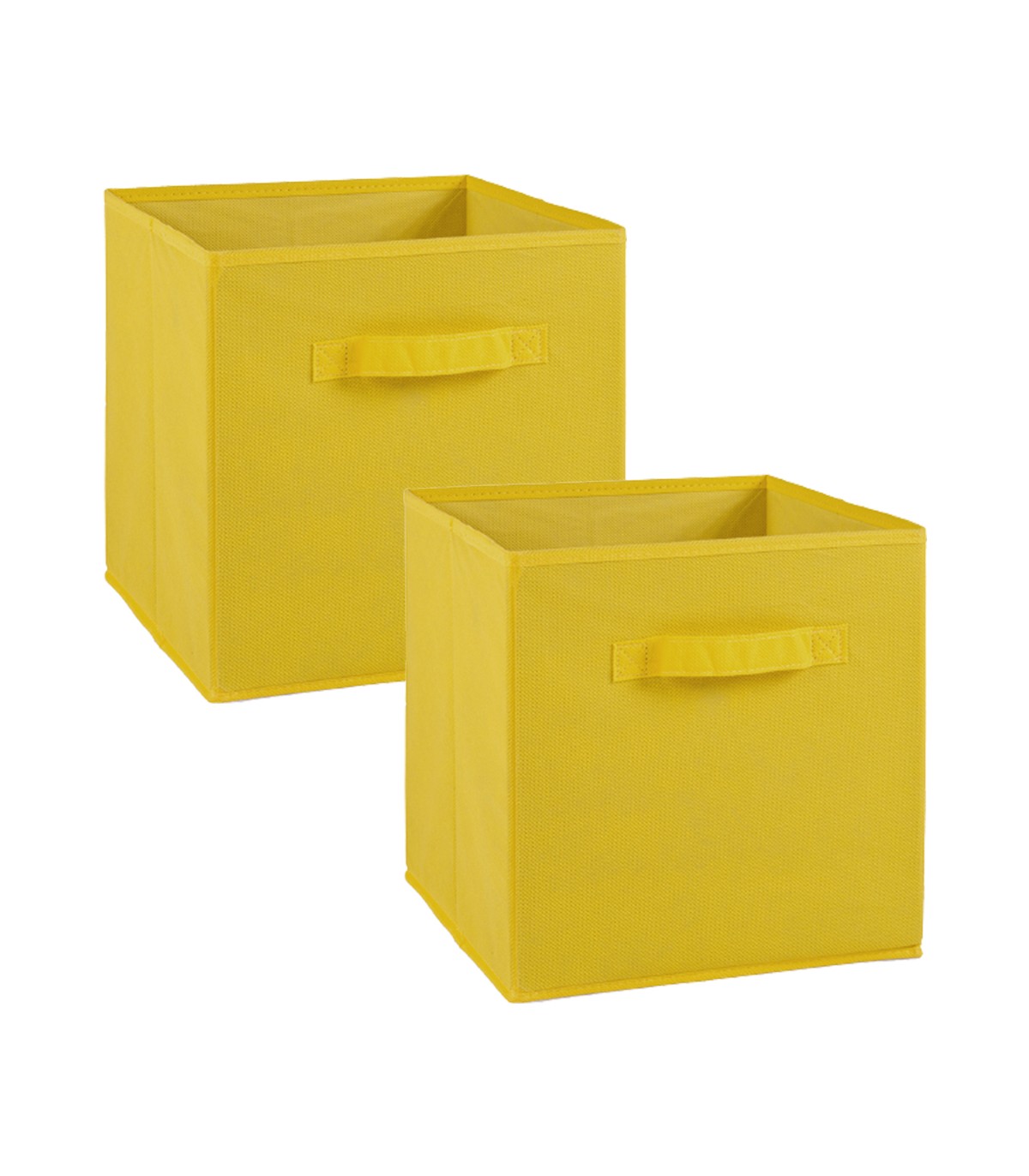 Lot de 2 cubes en intissé - 28x28x27cm - Jaune Lot de 2 cubes en intissé - 28x28x27cm - Jaune