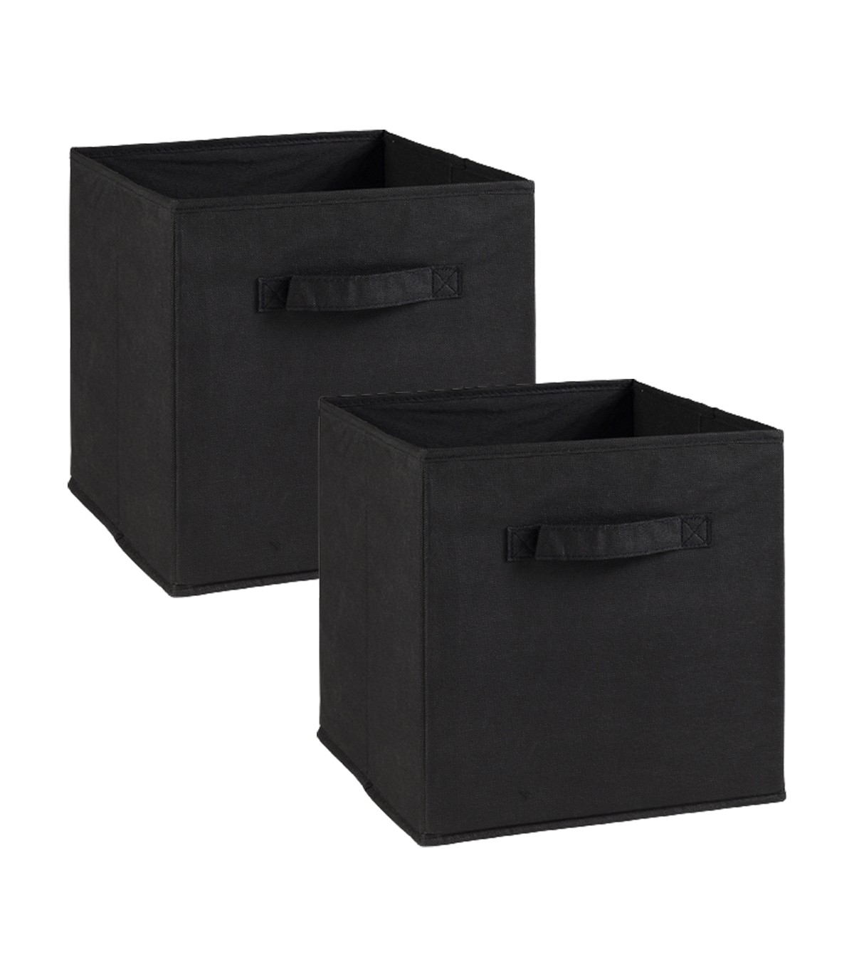 Lot de 2 cubes en intissé - 28x28x27cm - Noir (photo) Lot de 2 cubes en intissé - 28x28x27cm - Noir