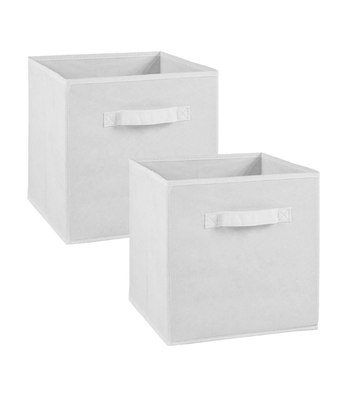 Lot de 2 cubes en intissé - 28x28x27cm - Blanc (photo) Lot de 2 cubes en intissé - 28x28x27cm - Blanc