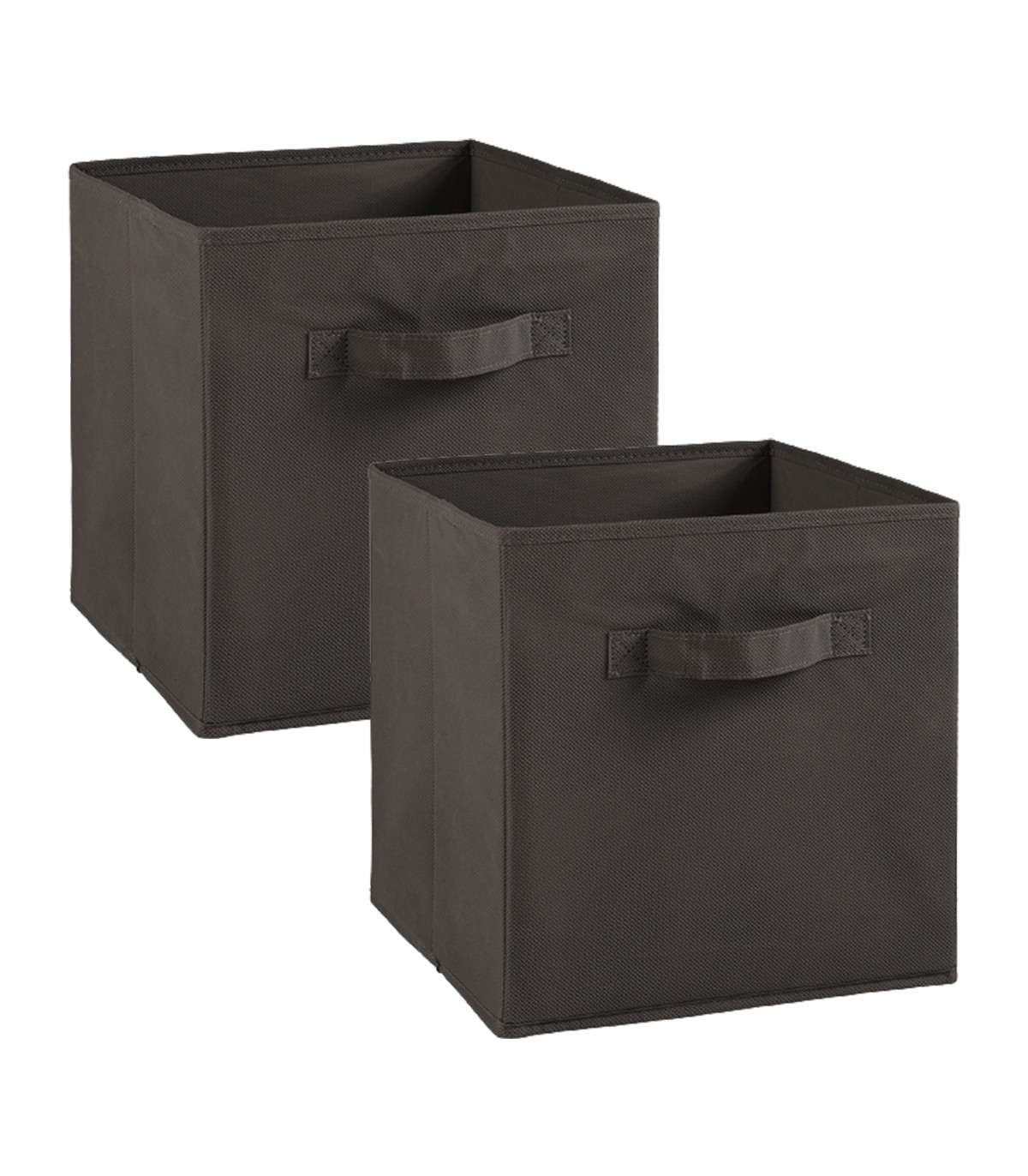 Lot de 2 cubes en intissé - 28x28x27cm - Taupe (photo) Lot de 2 cubes en intissé - 28x28x27cm - Taupe