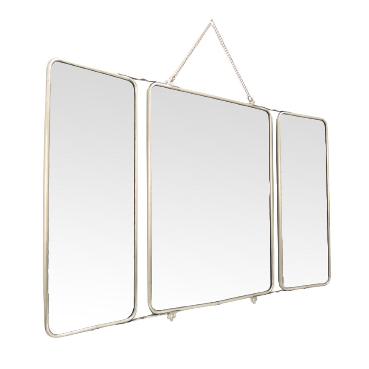 Miroir barbier 3 faces argent Miroir barbier 3 faces argent