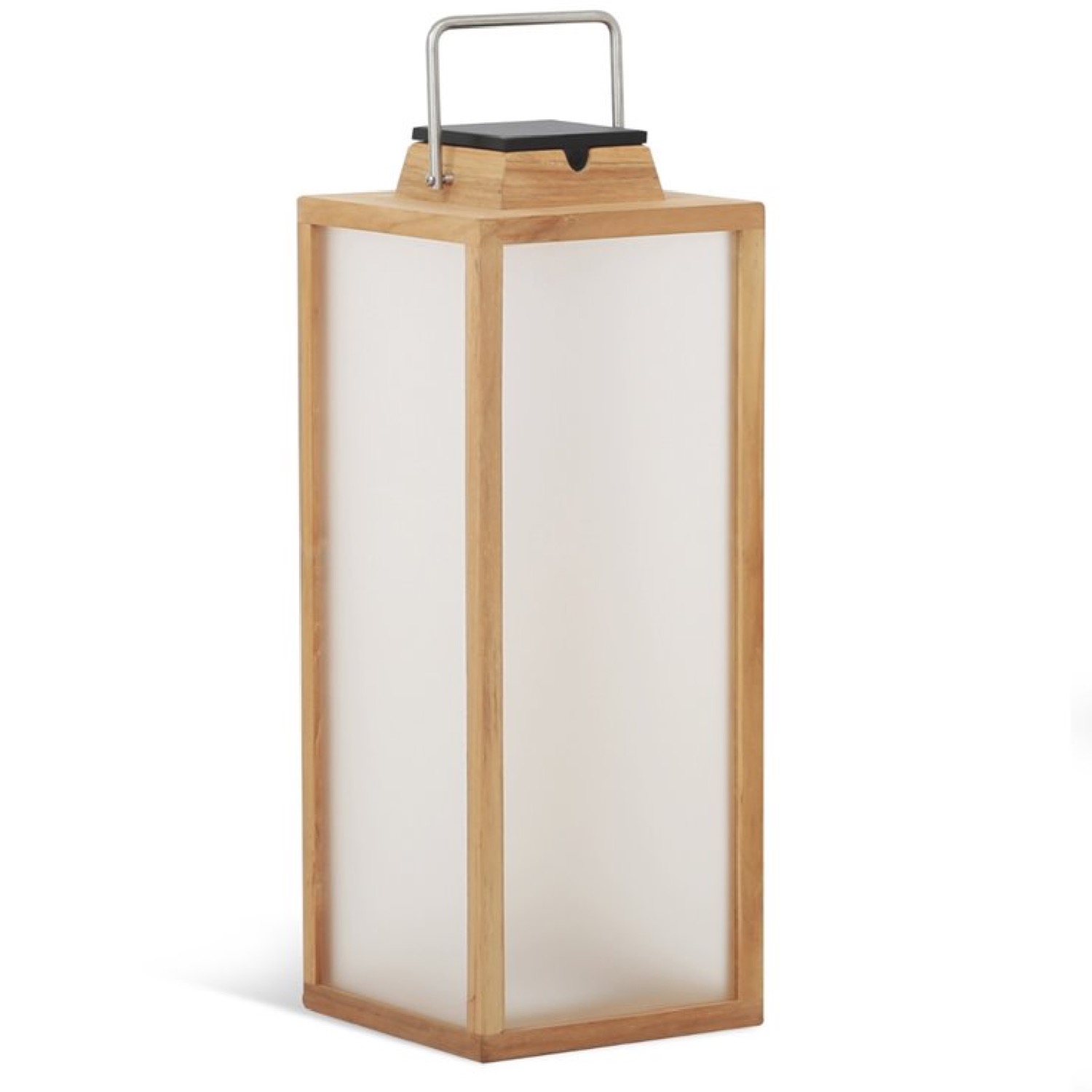 Lampe d'extérieur LED rechargeable et solaire bois H65cm