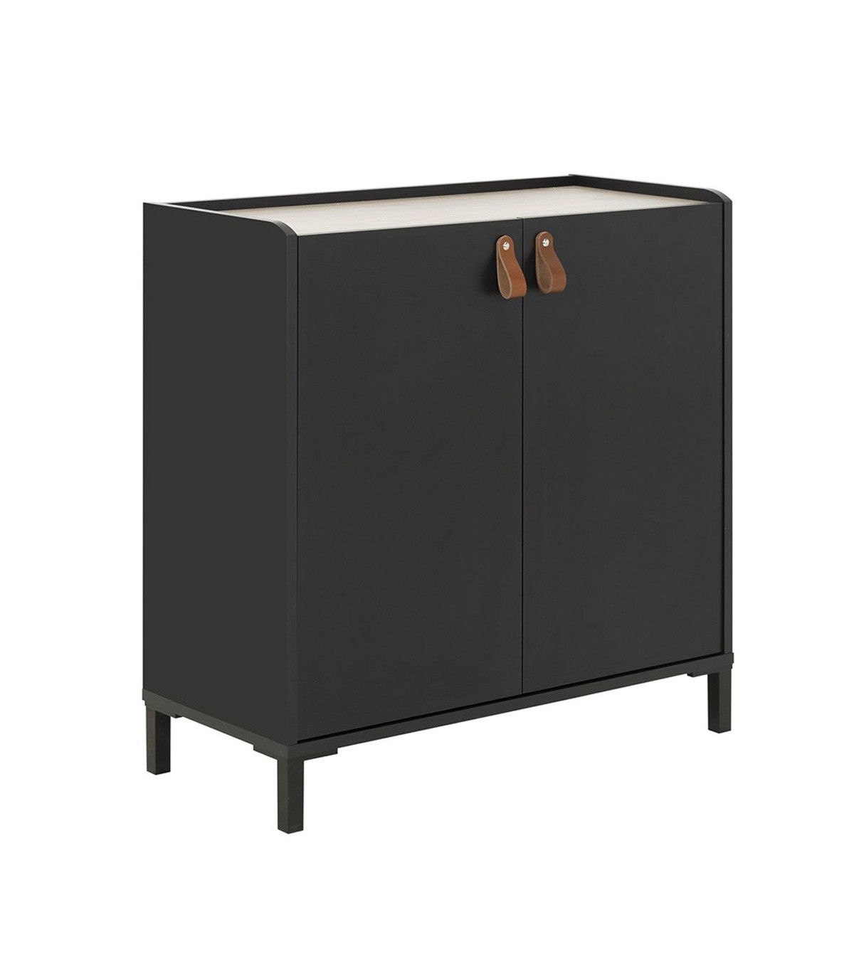 Meuble de rangement 2 portes L81cm - Noir Meuble de rangement 2 portes L81cm - Noir