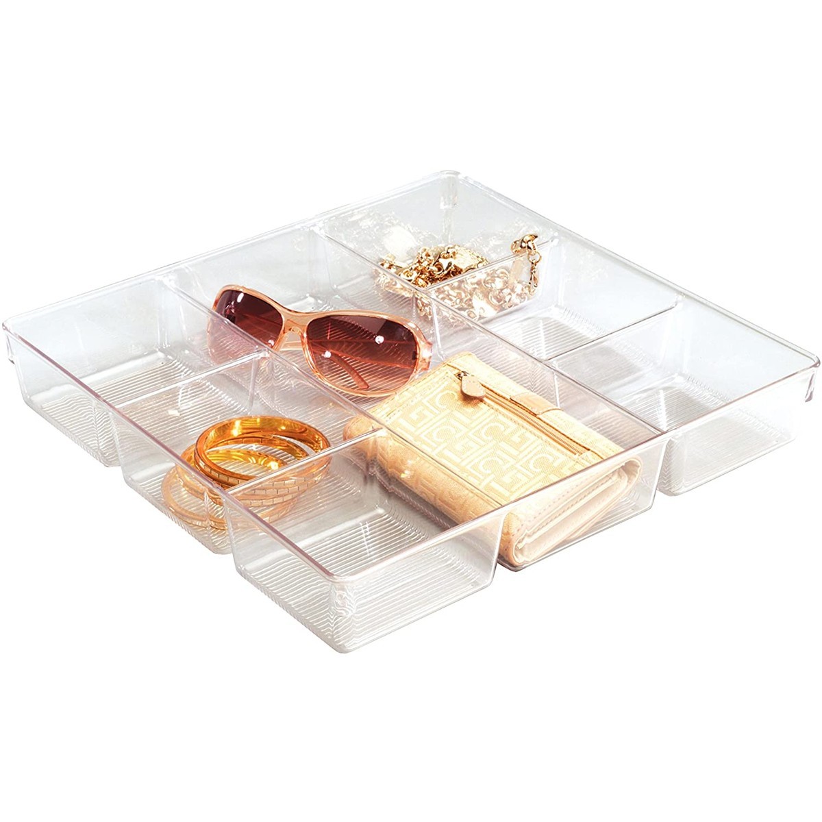 Bac de rangement pour tiroir 7 compartiments - Transparent Bac de rangement pour tiroir 7 compartiments - Transparent