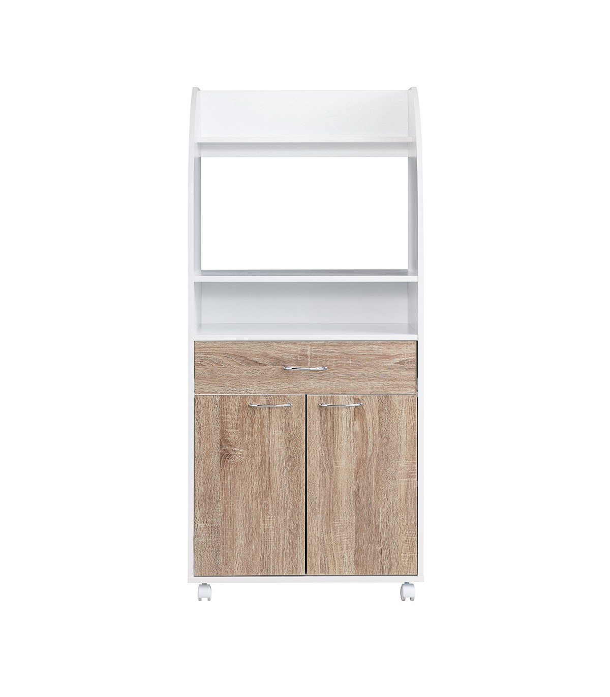 Meuble de rangement gain de place cuisine - Blanche et marron (photo) Meuble de rangement gain de place cuisine - Blanche et marron