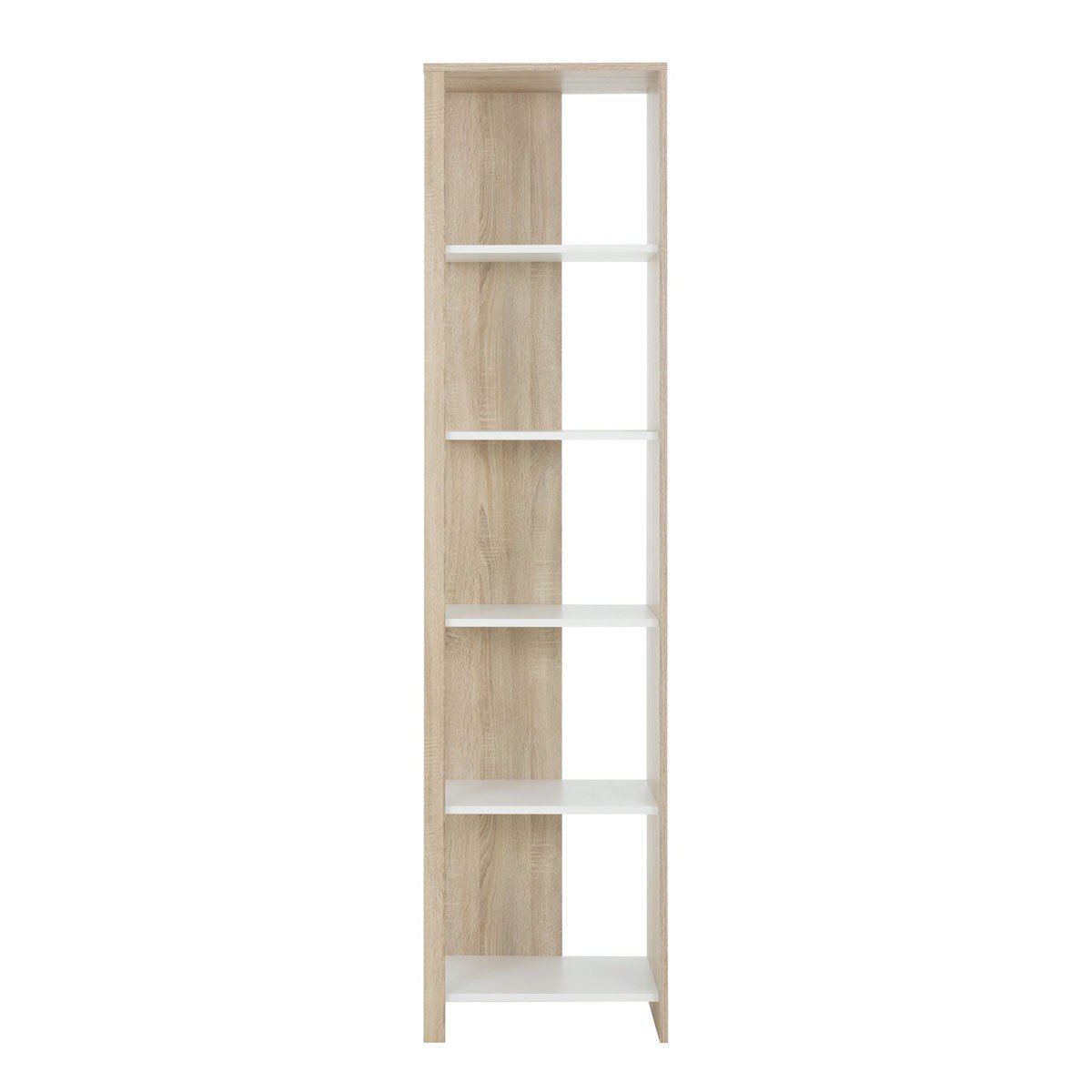 Bibliothèque 5 niveaux décor chêne et blanc Bibliothèque 5 niveaux décor chêne et blanc