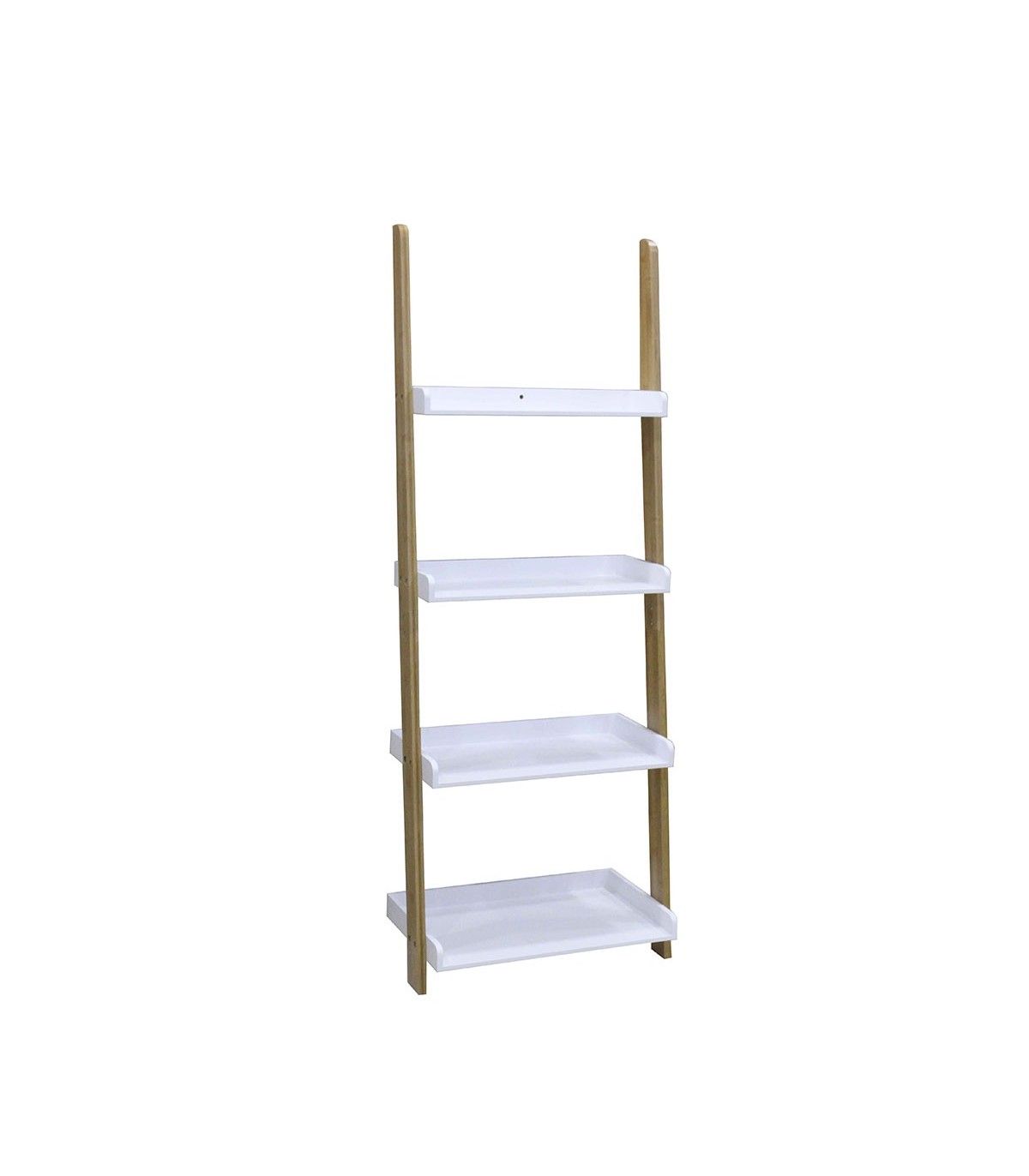 Étagère échelle 4 niveaux en bambou - Blanche Étagère échelle 4 niveaux en bambou - Blanche