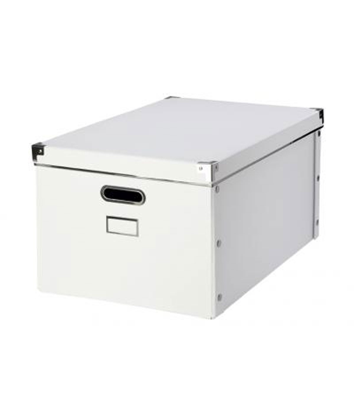 Boîte de rangement blanche avec poignées - L35xP55xH27cm