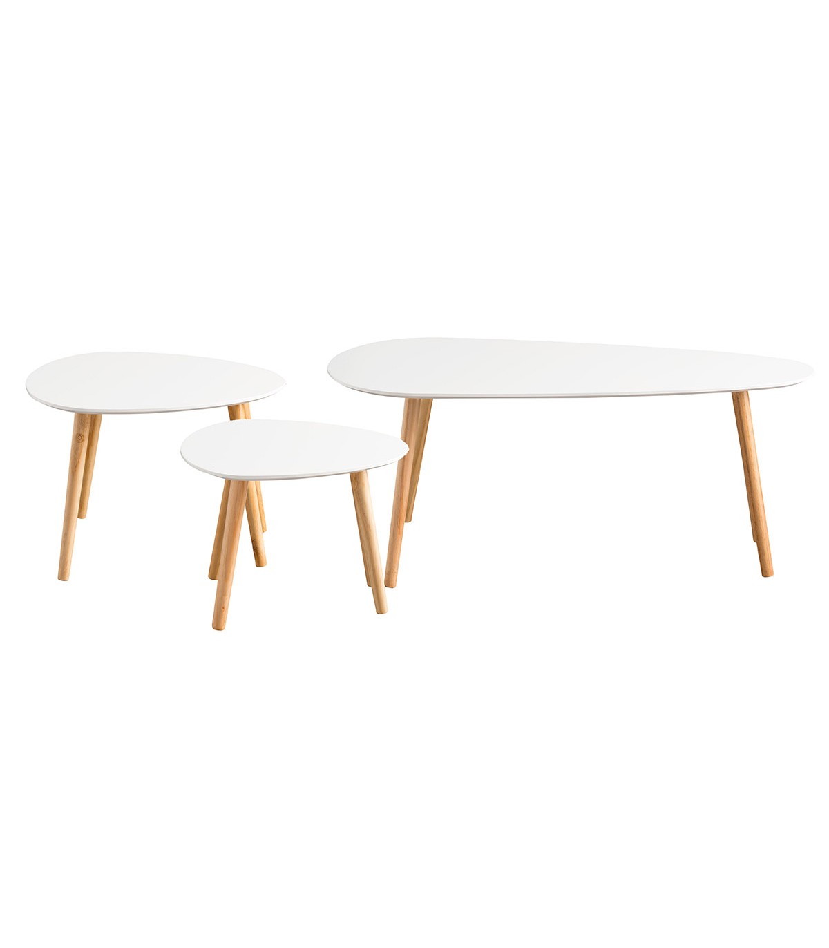 Tables gigognes laquées blanc - Lot de 3 Tables gigognes laquées blanc - Lot de 3