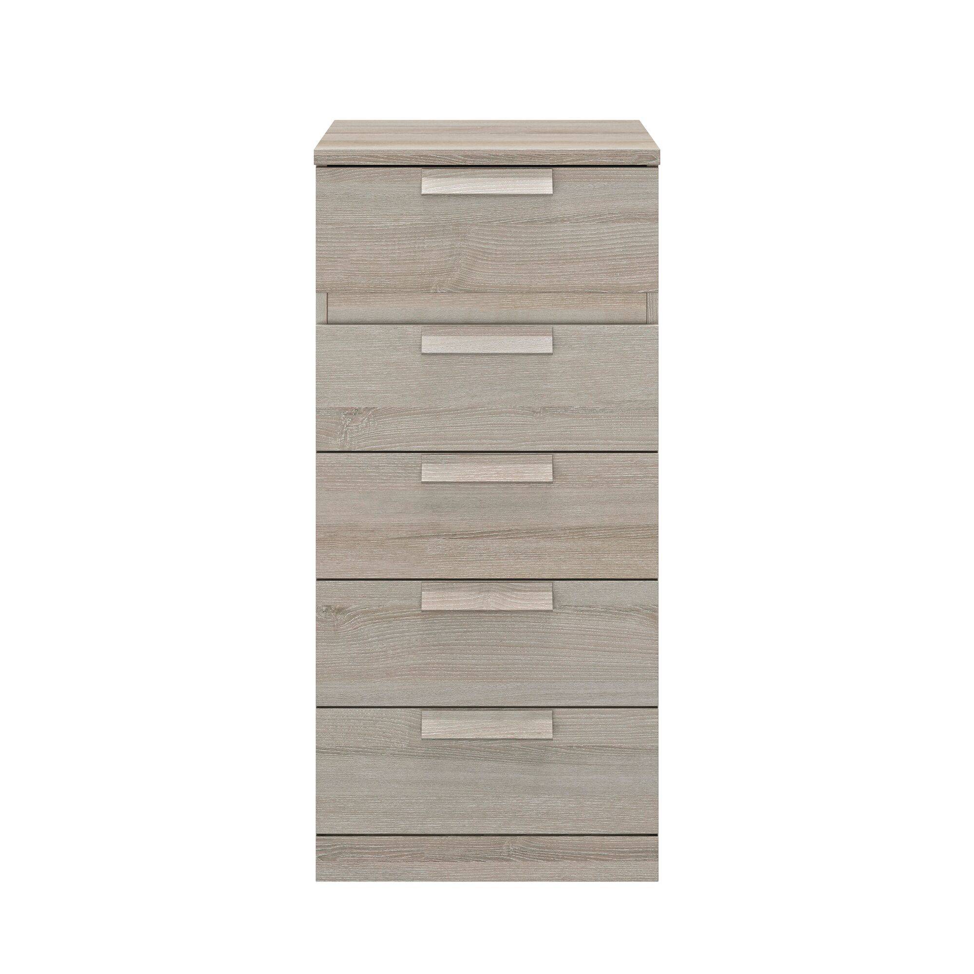 Chiffonnier 5 tiroirs H105cm - Gris Chiffonnier 5 tiroirs H105cm - Gris