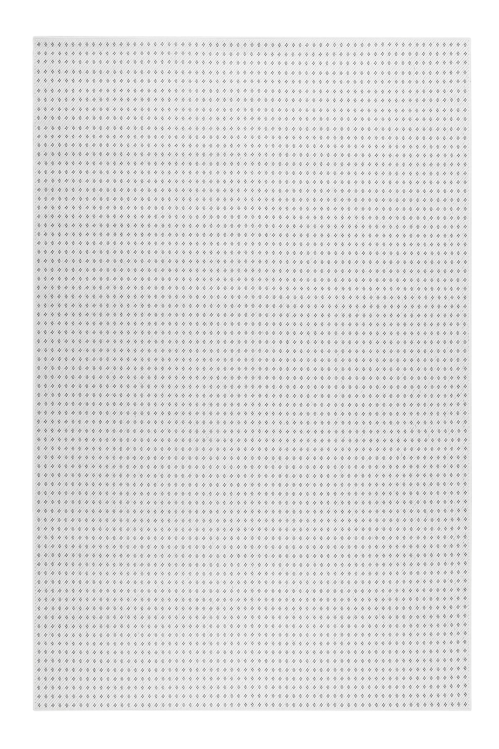 Tapis exterieur tissé plat motif discret blanc et noir 120x170
