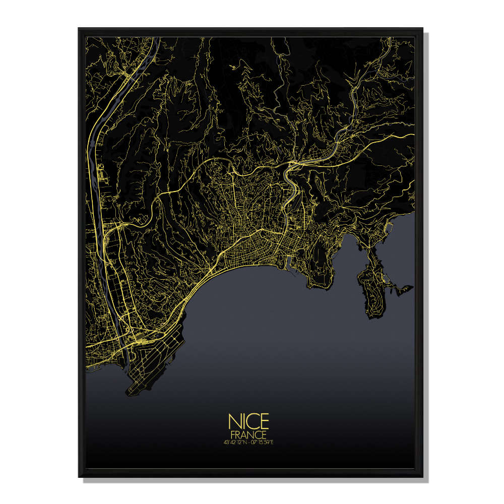 NICE - Carte City Map Nuit 40x50cm NICE - Carte City Map Nuit 40x50cm