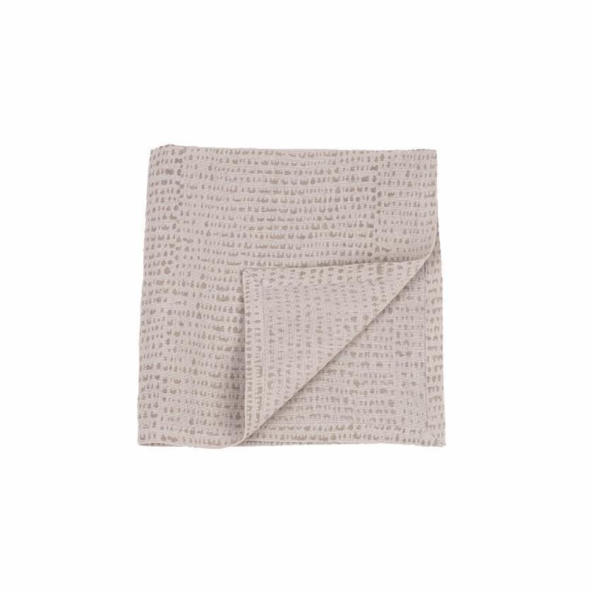 Ensemble de 4 serviettes de table en lin imprimé gris 43x45 cm Ensemble de 4 serviettes de table en lin imprimé gris 43x45 cm