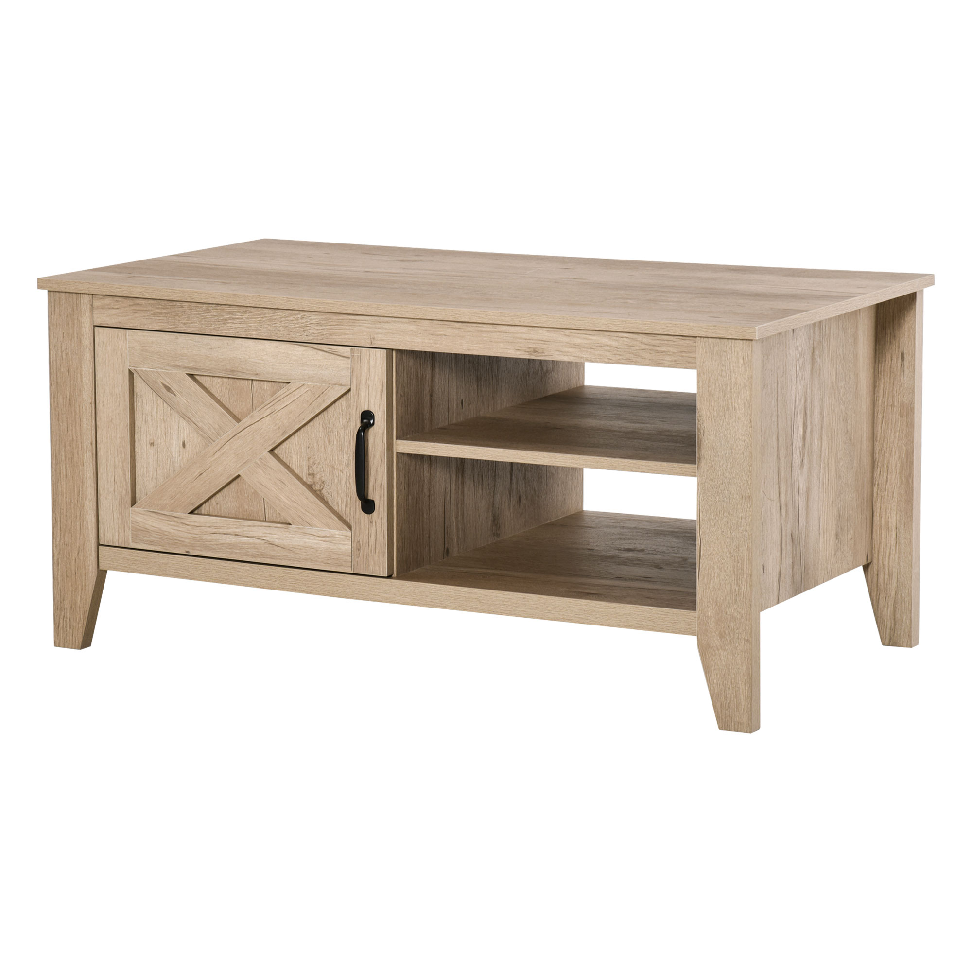 Table basse style rural chic placard 2 niches aspect bois clair Table basse style rural chic placard 2 niches aspect bois clair