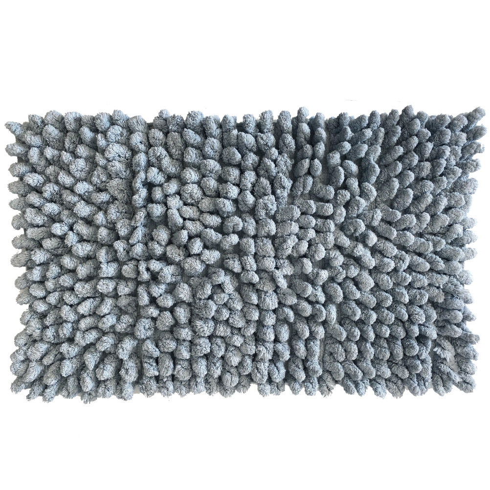 Carpette de bain en coton zinc 50x80cm (photo) Carpette de bain en coton zinc 50x80cm