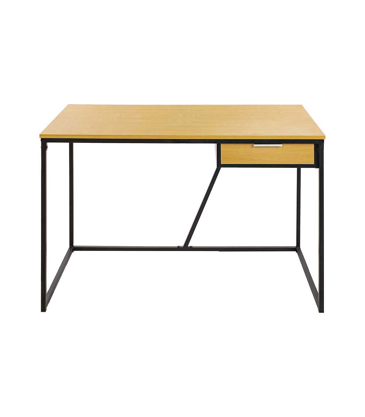 Bureau en bois et pieds en métal noir - Marron clair Bureau en bois et pieds en métal noir - Marron clair