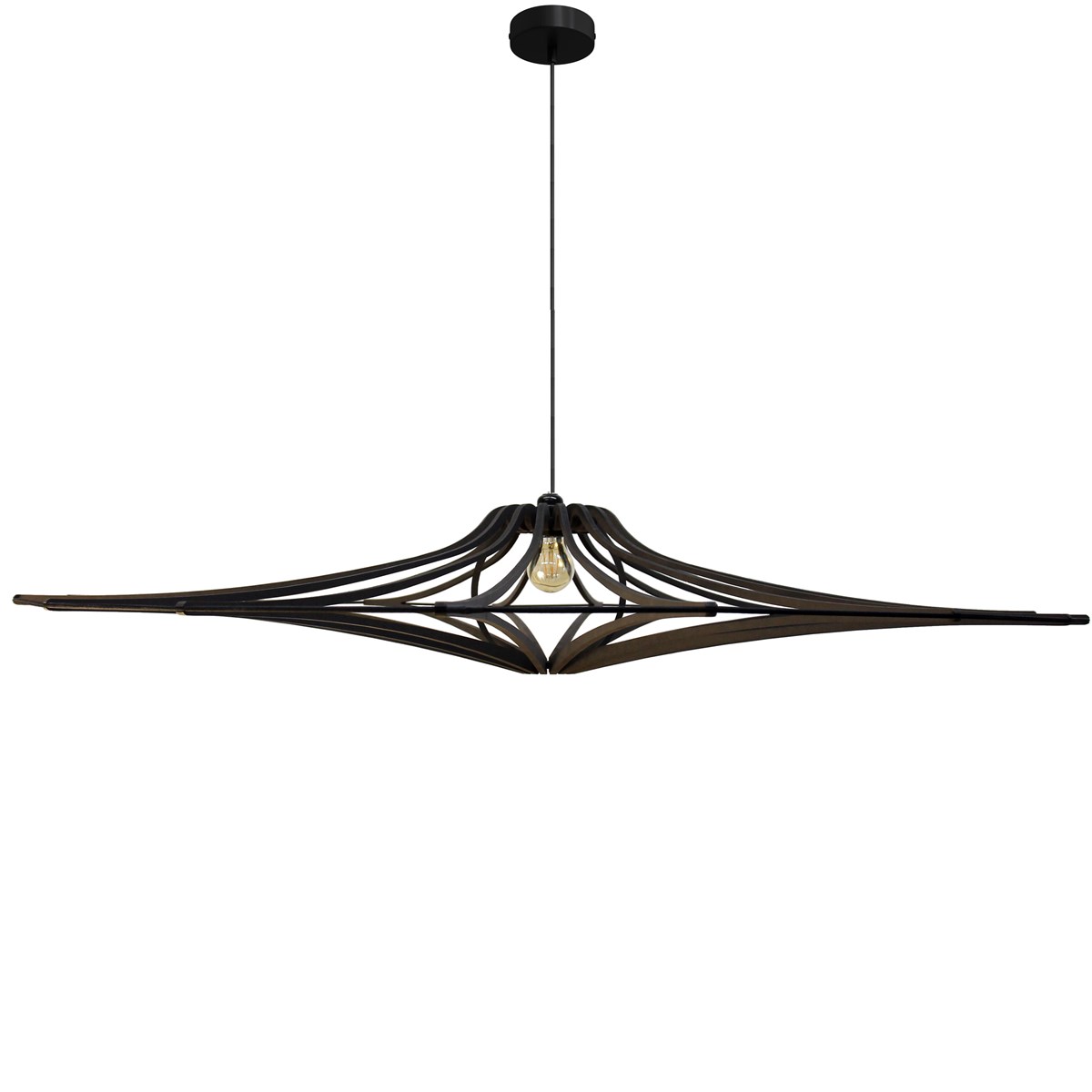 Suspension bois design noir mat D124cm Suspension bois design noir mat D124cm