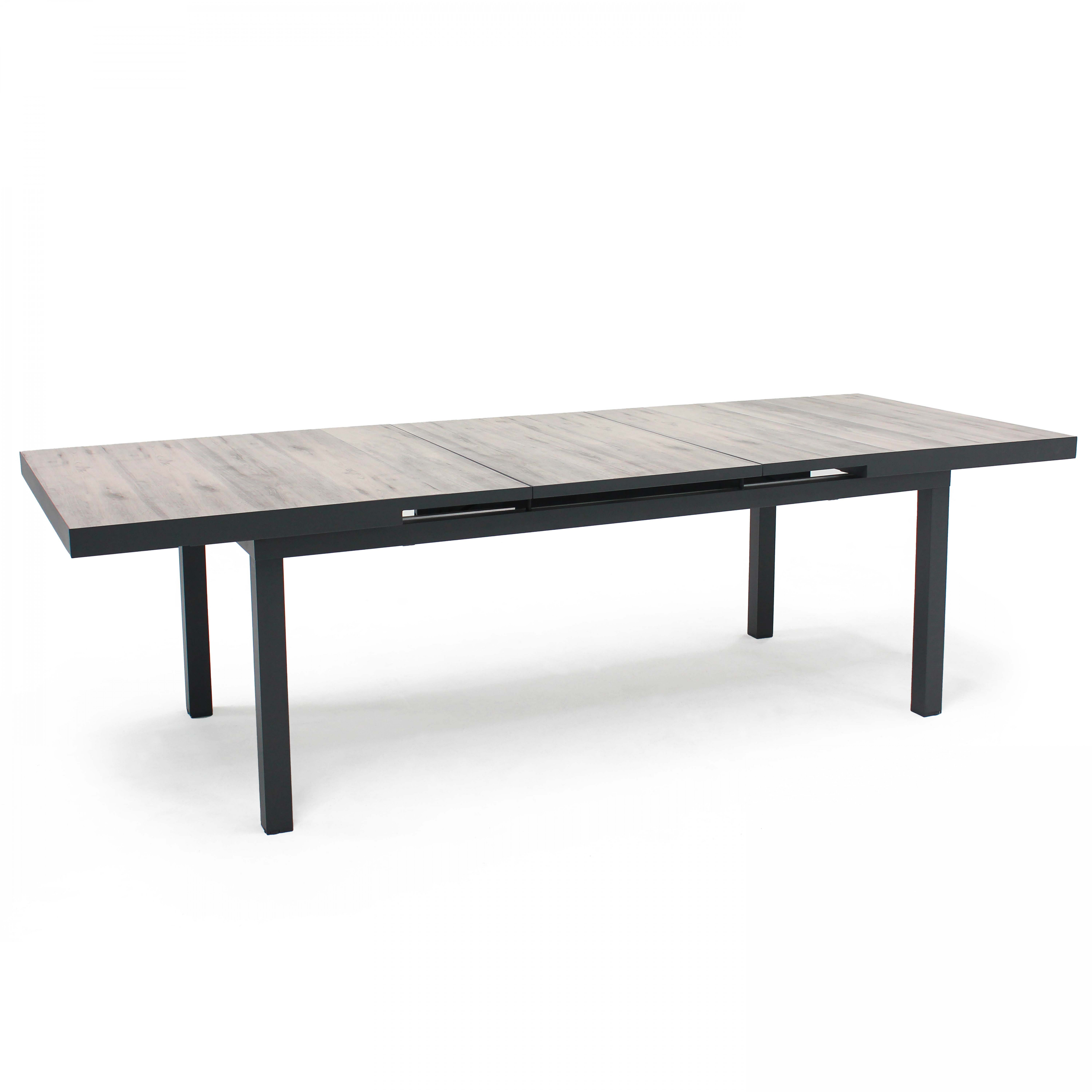 Table extensible 10 places en aluminium et céramique pieds droits