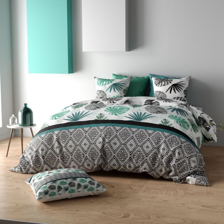 Parure de lit en coton vert 260x240 + 2 to 65x65 Parure de lit en coton vert 260x240 + 2 to 65x65