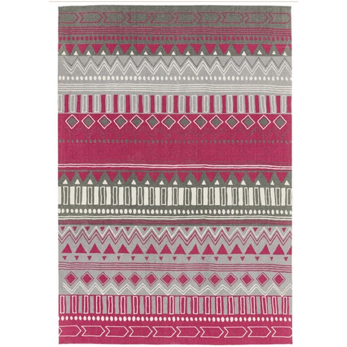 Tapis tissé plat en Coton Rose 160x230 cm Tapis tissé plat en Coton Rose 160x230 cm