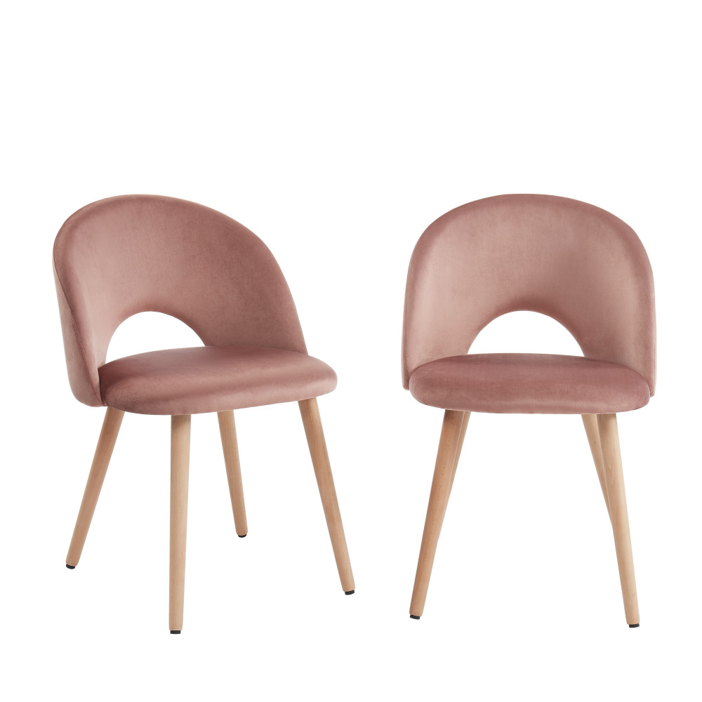 2 chaises en velours vieux rose 2 chaises en velours vieux rose