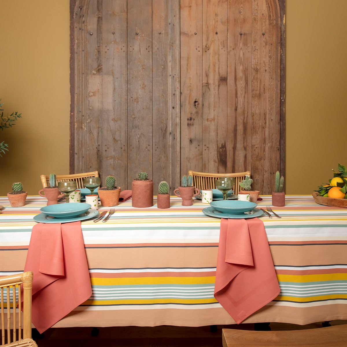Nappe enduite ambre 160x160 Nappe enduite ambre 160x160