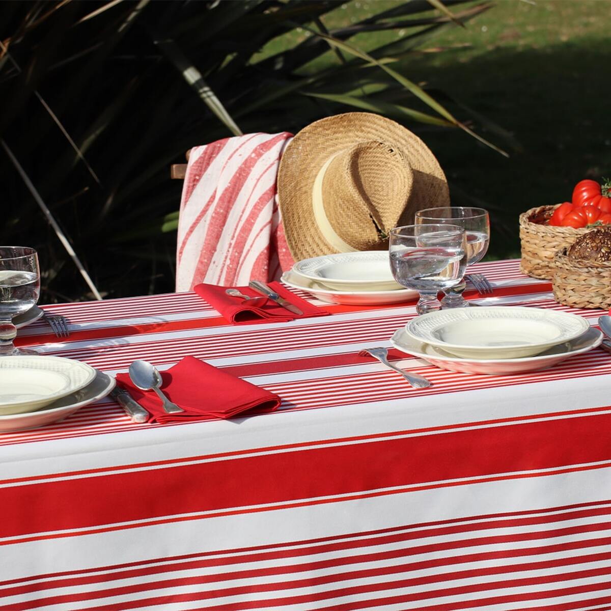 Nappe enduite rouge 160x250 Nappe enduite rouge 160x250