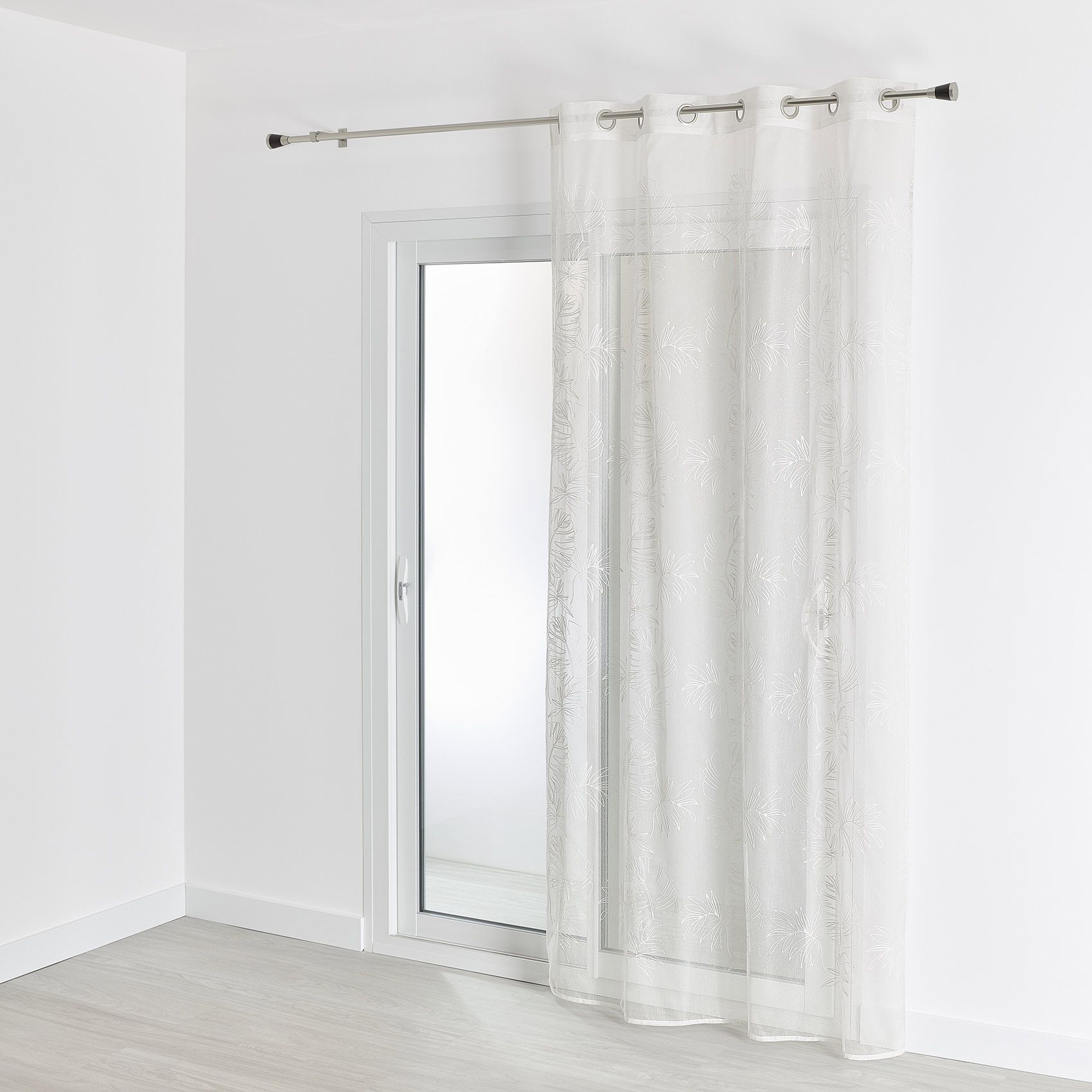 Voilage fantaisie et brodé polyester ivoire 240x140 (photo) Voilage fantaisie et brodé polyester ivoire 240x140