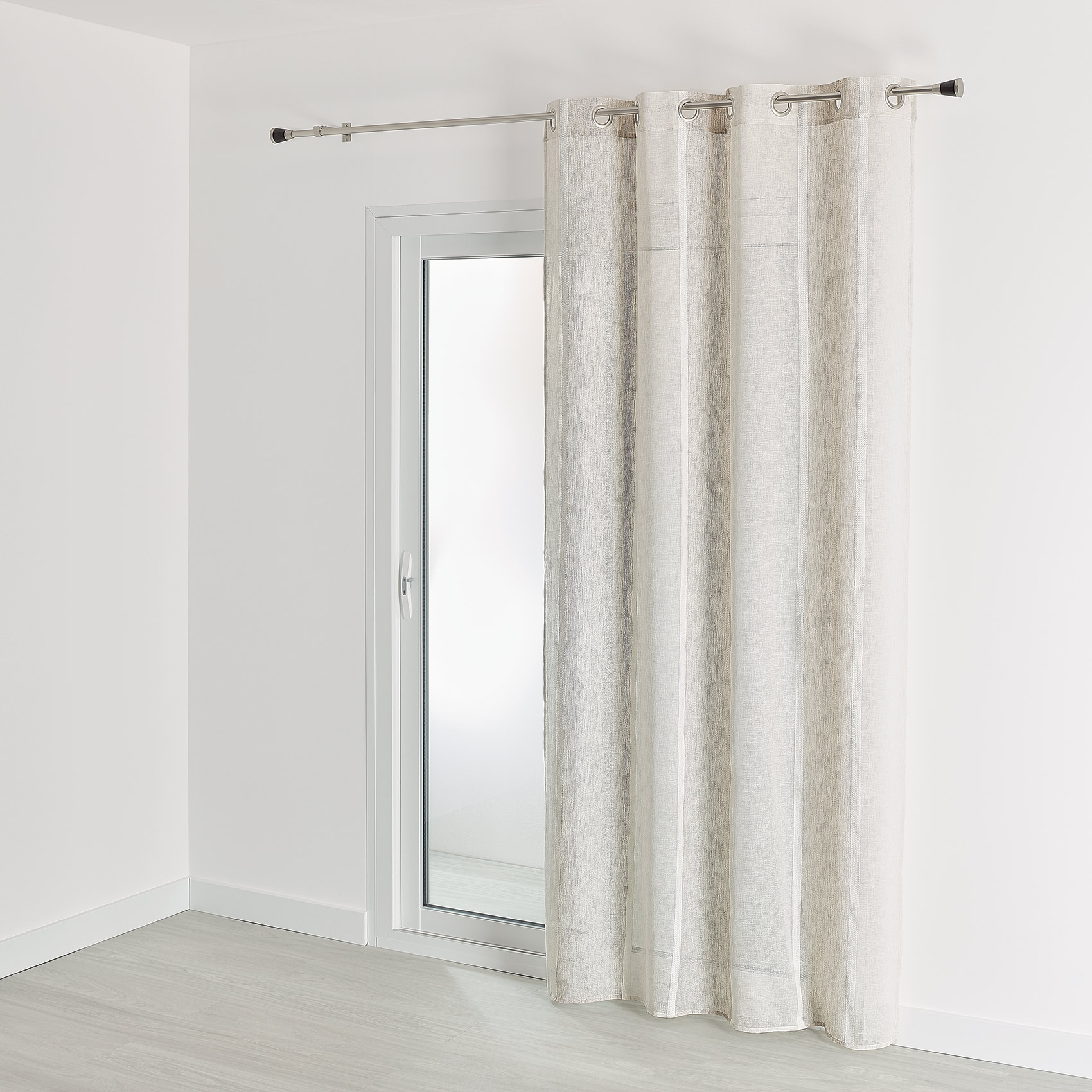 Voilage esprit campagne polyester lin 260x140 (photo) Voilage esprit campagne polyester lin 260x140