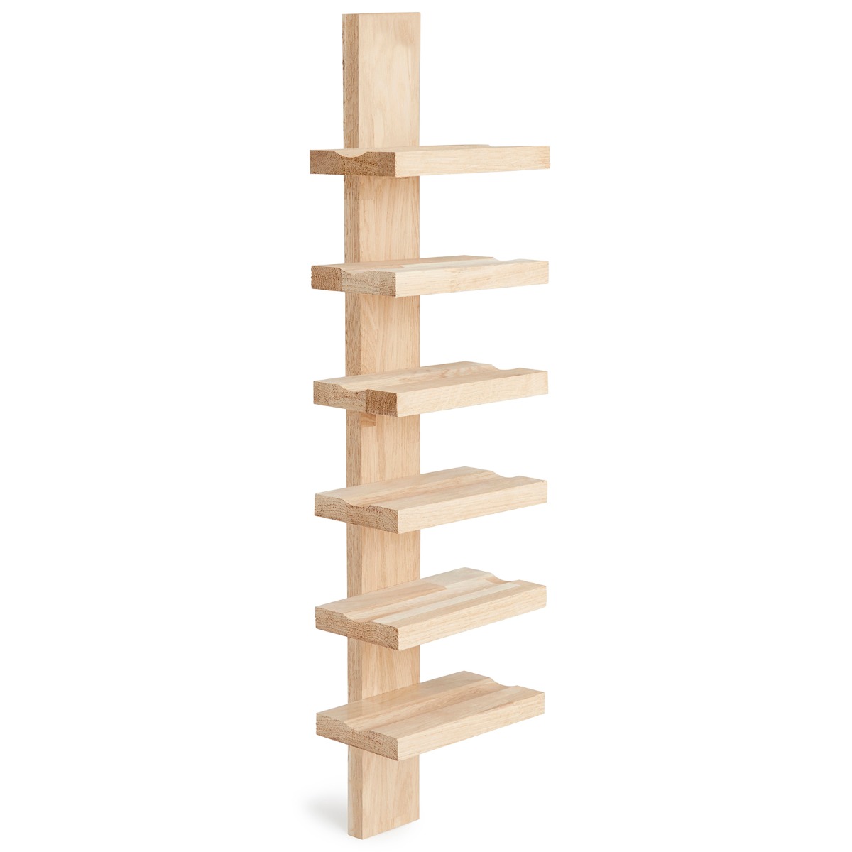 Etagère murale de 6 bouteilles hévéa Etagère murale de 6 bouteilles hévéa