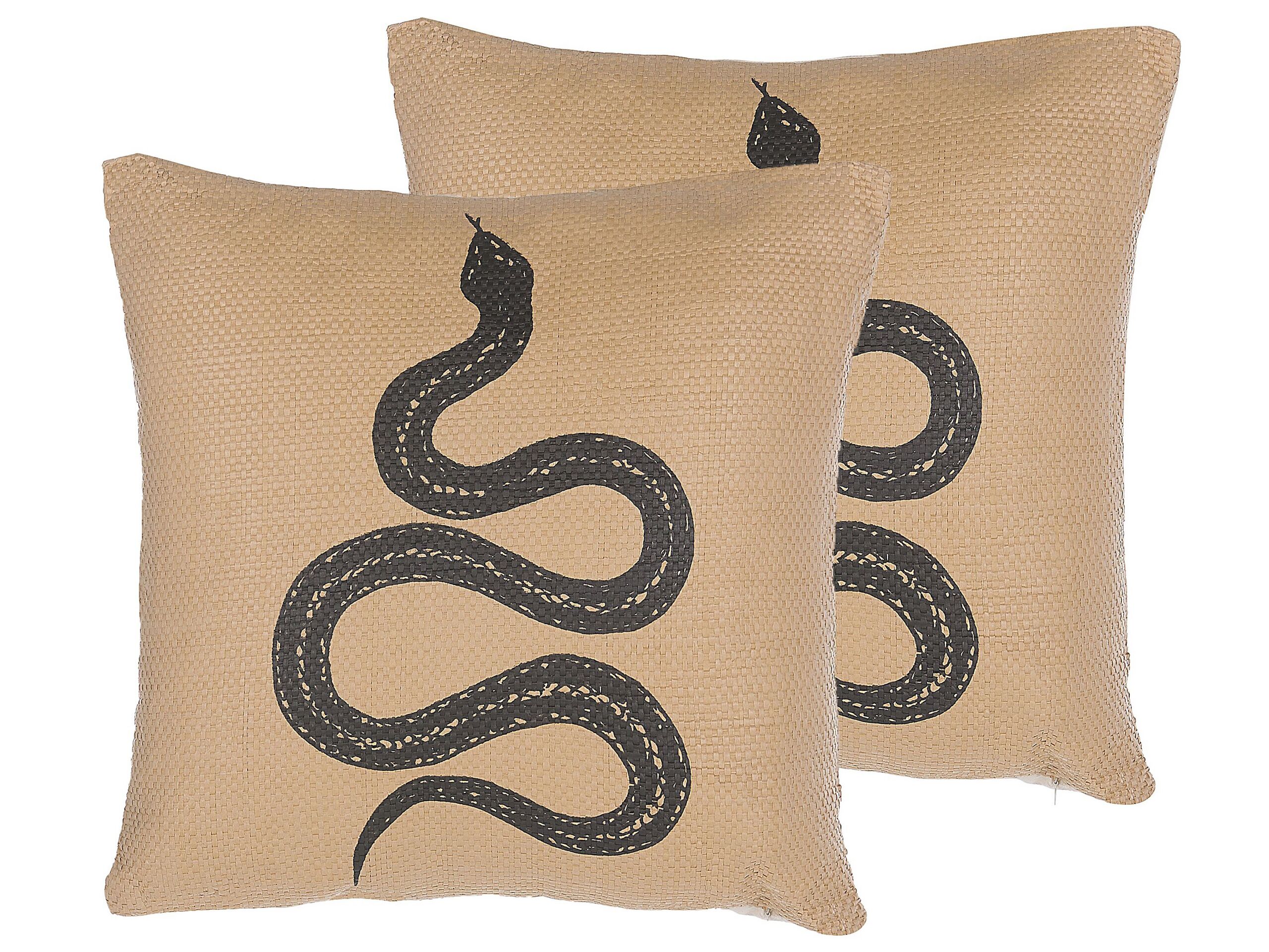 Lot de 2 coussin décoratifs en tissu beige 45x12cm Lot de 2 coussin décoratifs en tissu beige 45x12cm