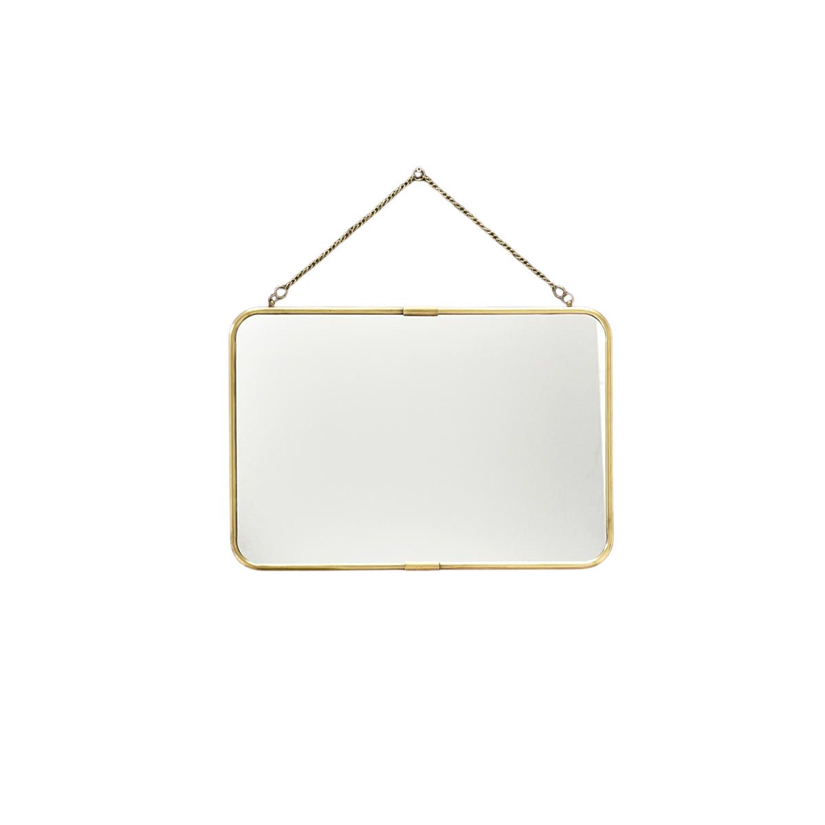 Grand miroir de barbier avec chaîne or (photo) Grand miroir de barbier avec chaîne or