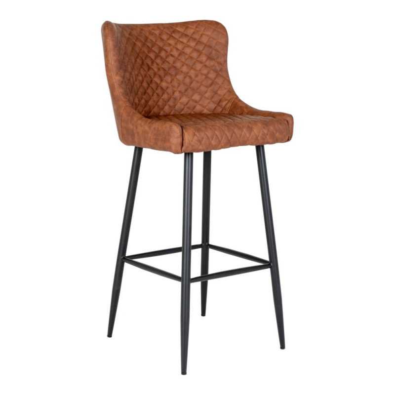 Tabouret de bar en simili cuir camel