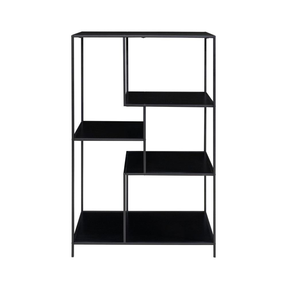 Etagère contemporaine 120x80cm en bois et métal Noir