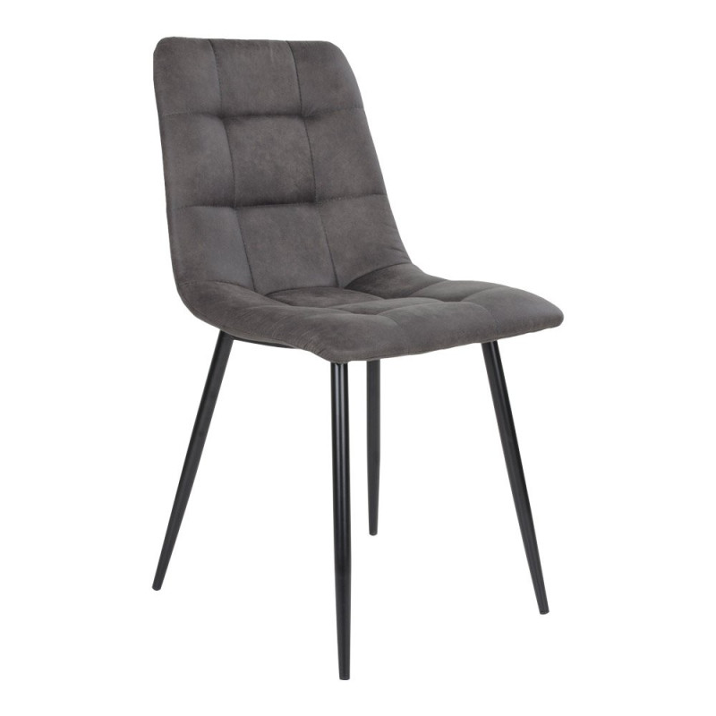 Chaise design en tissu pieds métal Gris