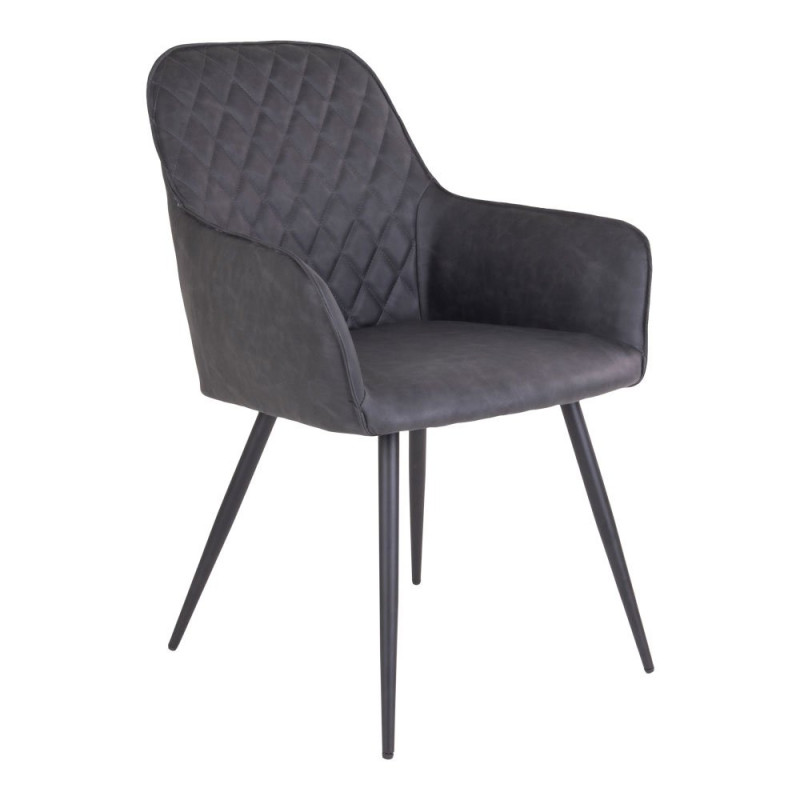 Chaise design en simili cuir gris foncé Chaise design en simili cuir gris foncé