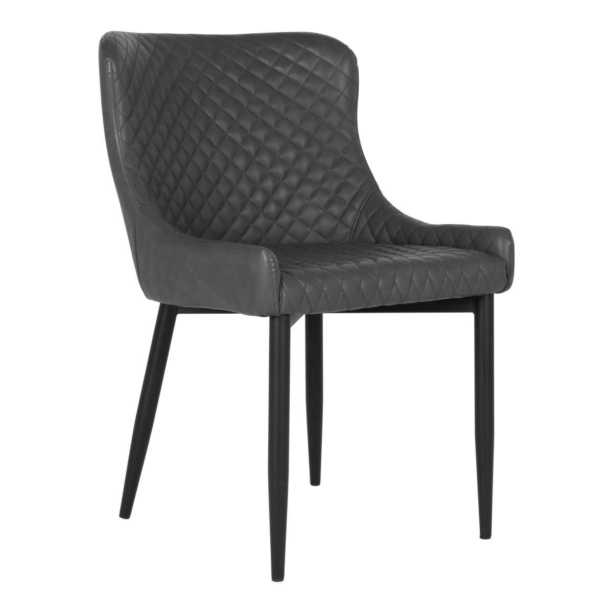 Chaise moderne en simili cuir avec accoudoirs gris
