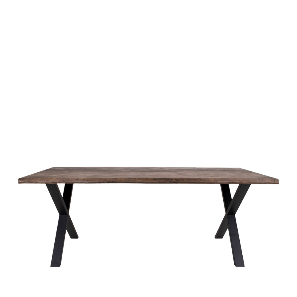 Table à manger en bois massif et métal 200x95cm