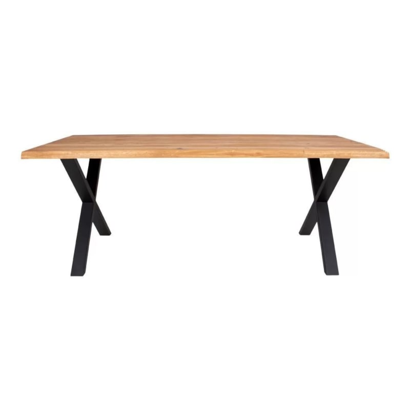 Table à manger en bois massif et métal 200x95cm