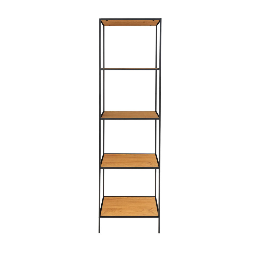 Etagère design 5 étages en métal et bois Marron