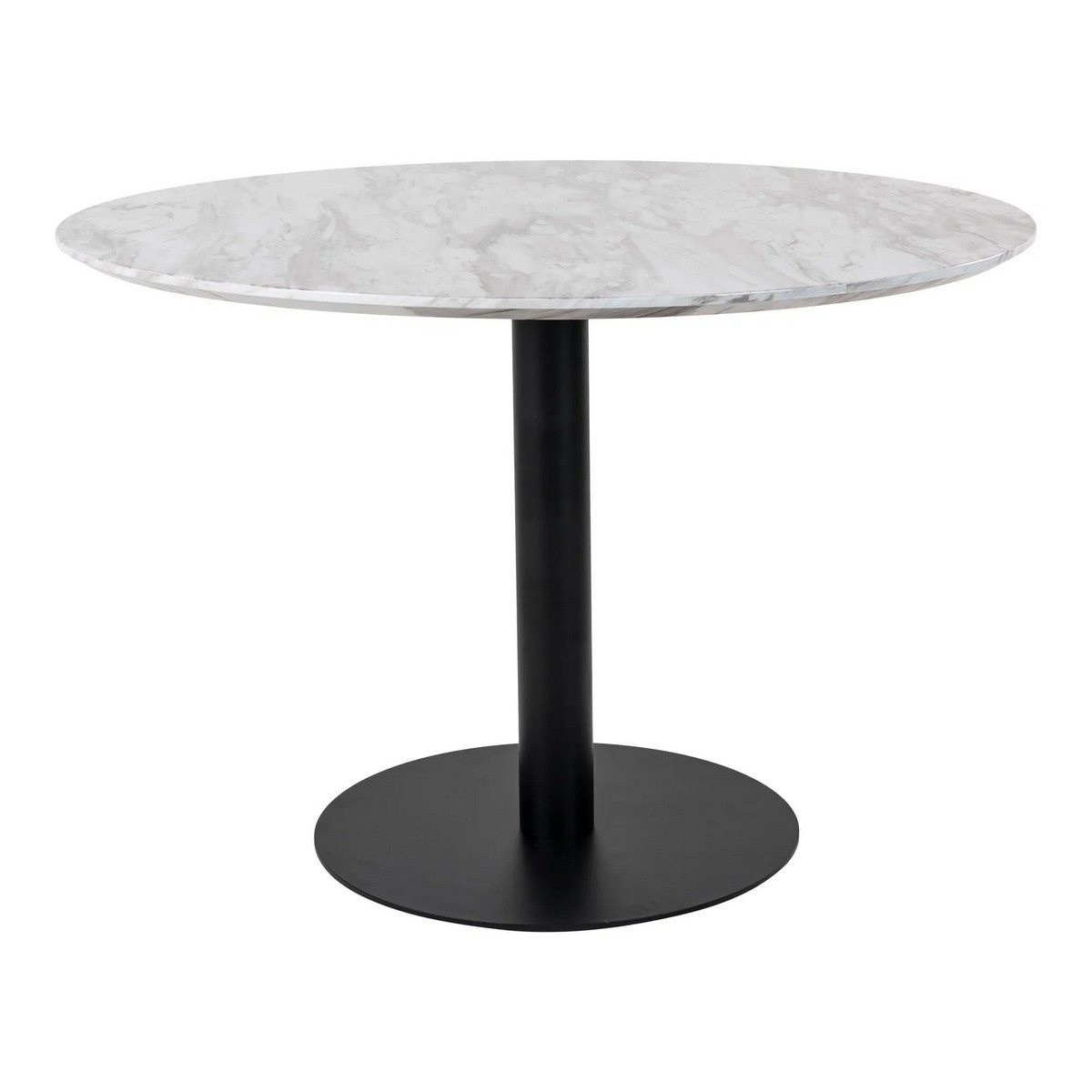 Table à manger ronde aspect marbre 110 cm Gris