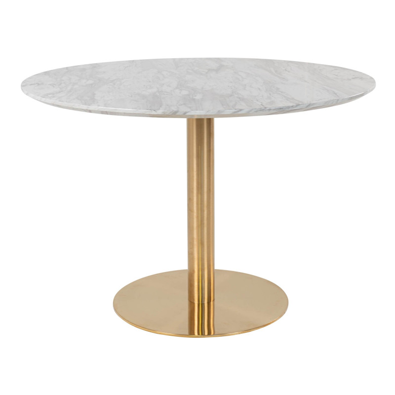 Table à manger ronde aspect marbre 110 cm