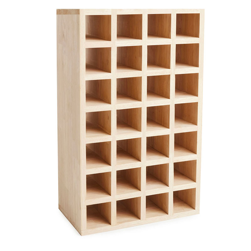 Casier rangement de 28 bouteilles hévéa (photo) Casier rangement de 28 bouteilles hévéa