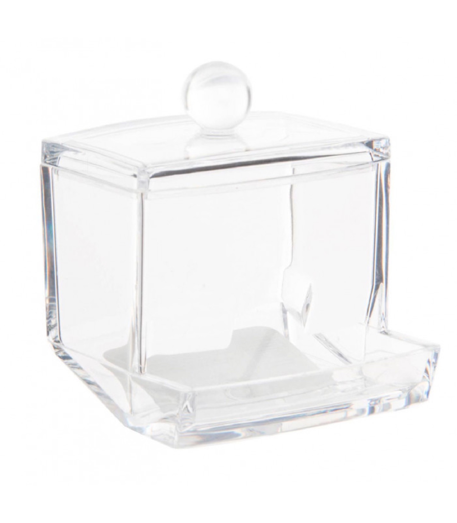 Distributeur de coton-tiges en acrylique transparent