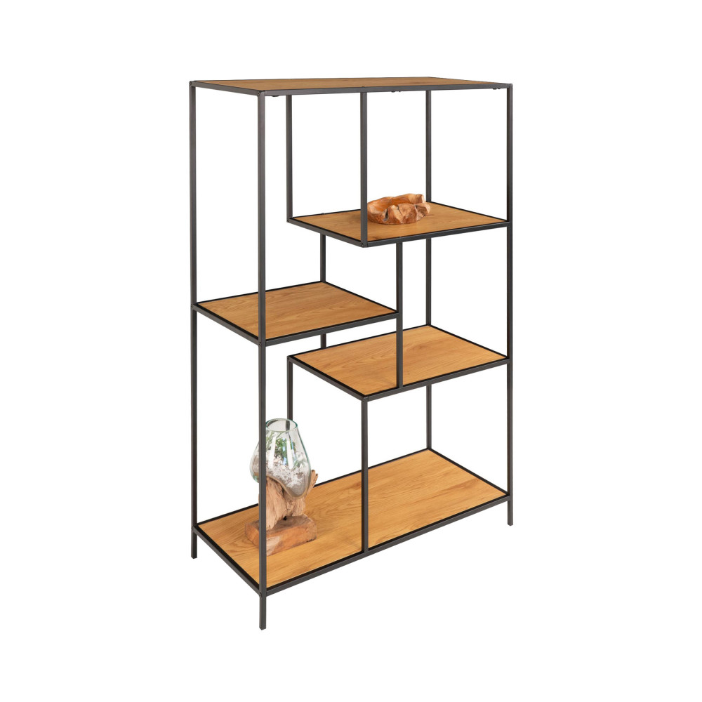 Etagère contemporaine 120x80cm en bois et métal marron