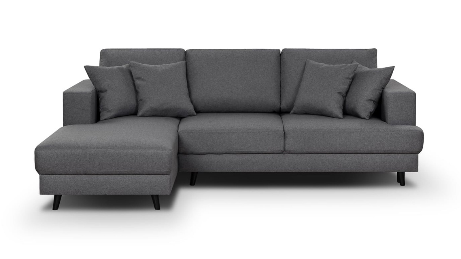 Canapé d'angle gauche convertible 4 places en tissu gris souris Canapé d'angle gauche convertible 4 places en tissu gris souris